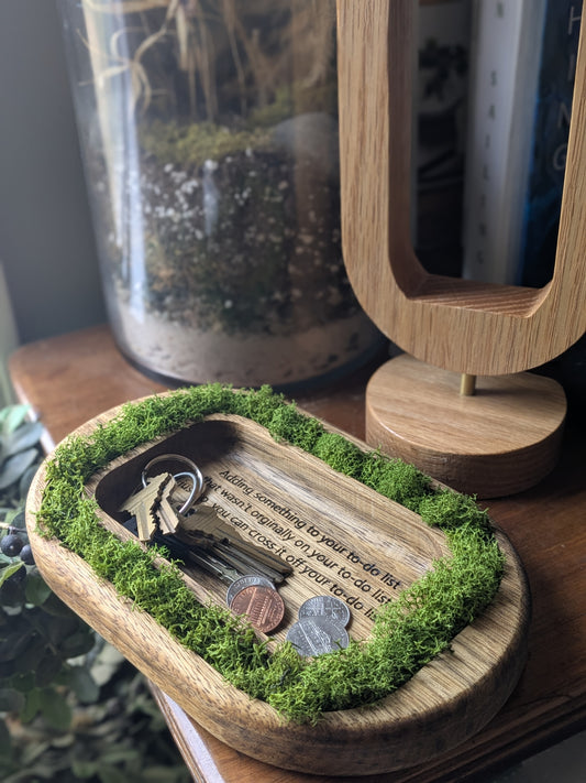 Feeling Good Tray with Moss and Customizable Message